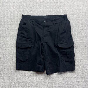 BUFFALO David Bitton Black Cargo Tech Workwear Polyester Shorts Mens W34